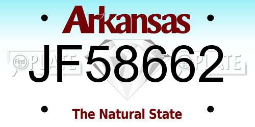 JF58662 Arkansas License Plate