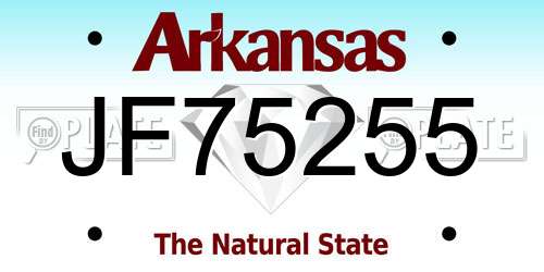JF75255 Arkansas License Plate