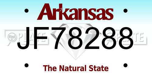 JF78288 Arkansas License Plate