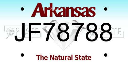 JF78788 Arkansas License Plate