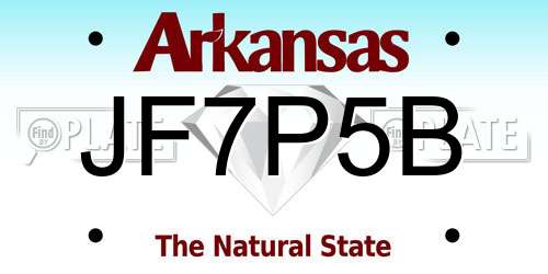 JF7P5B Arkansas License Plate