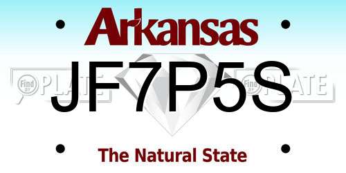 JF7P5S Arkansas License Plate