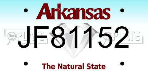 JF81152 Arkansas License Plate