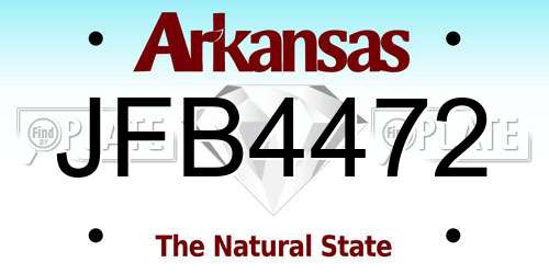 JFB4472 Arkansas License Plate