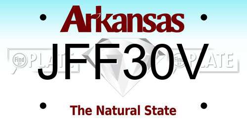 JFF30V Arkansas License Plate