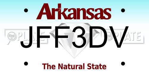 JFF3DV Arkansas License Plate