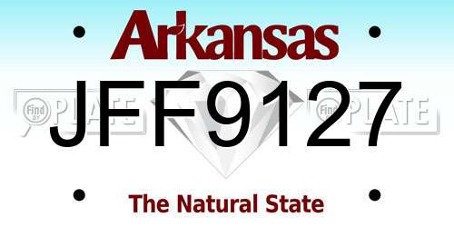JFF9127 Arkansas License Plate