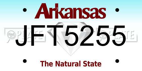 JFT5255 Arkansas License Plate
