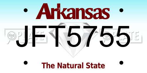 JFT5755 Arkansas License Plate