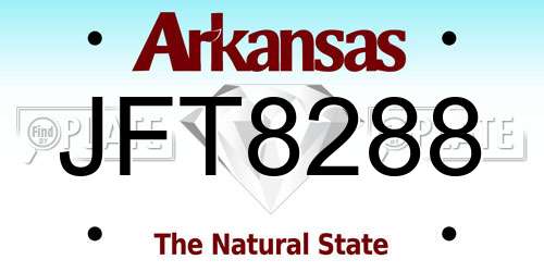 JFT8288 Arkansas License Plate