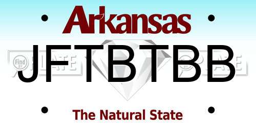 JFTBTBB Arkansas License Plate