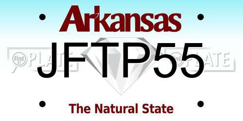 JFTP55 Arkansas License Plate