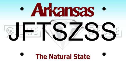 JFTSZSS Arkansas License Plate