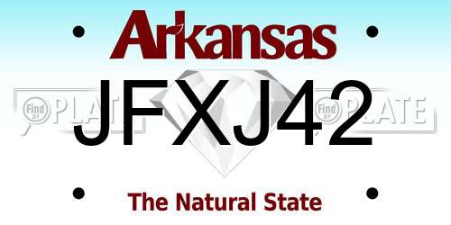 JFXJ42 Arkansas License Plate