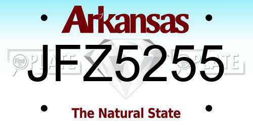 JFZ5255 Arkansas License Plate