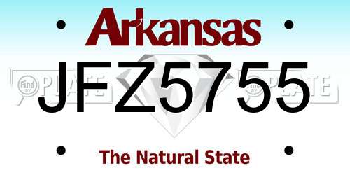 JFZ5755 Arkansas License Plate