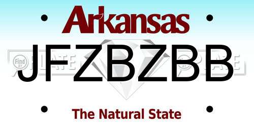 JFZBZBB Arkansas License Plate