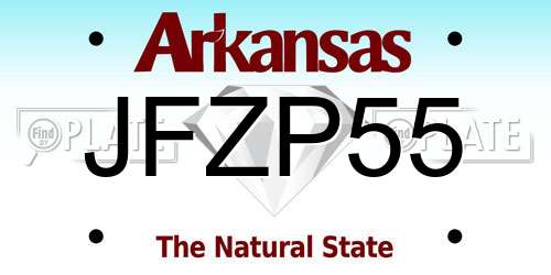 JFZP55 Arkansas License Plate