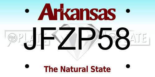 JFZP58 Arkansas License Plate