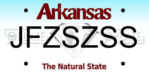 JFZSZSS Arkansas License Plate