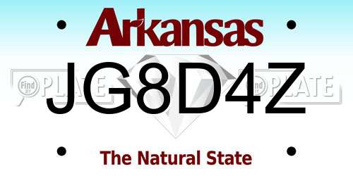JG8D4Z Arkansas License Plate