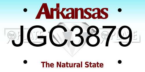 JGC3879 Arkansas License Plate