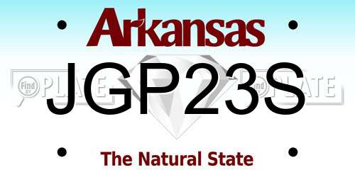 JGP23S Arkansas License Plate