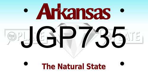 JGP735 Arkansas License Plate
