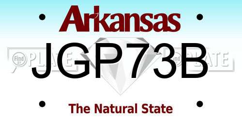 JGP73B Arkansas License Plate