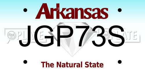 JGP73S Arkansas License Plate