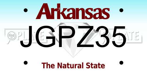 JGPZ35 Arkansas License Plate
