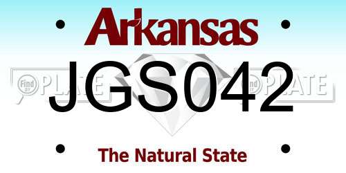 JGS042 Arkansas License Plate
