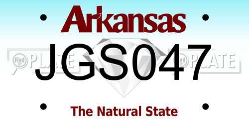 JGS047 Arkansas License Plate