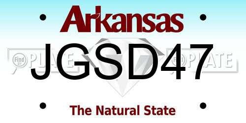JGSD47 Arkansas License Plate