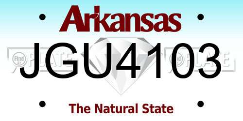 JGU4103 Arkansas License Plate