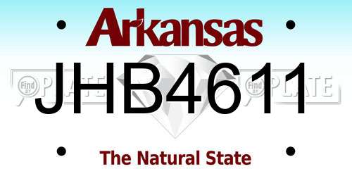 JHB4611 Arkansas License Plate