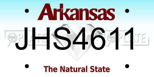 JHS4611 Arkansas License Plate