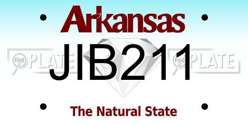 JIB211 Arkansas License Plate