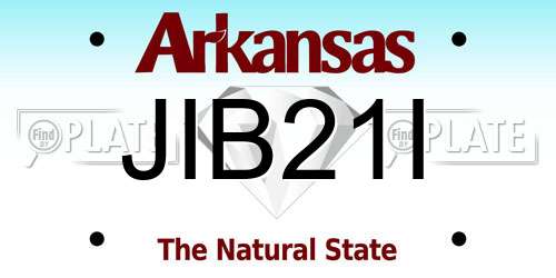 JIB21I Arkansas License Plate