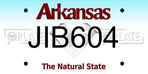 JIB604 Arkansas License Plate
