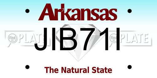 JIB71I Arkansas License Plate