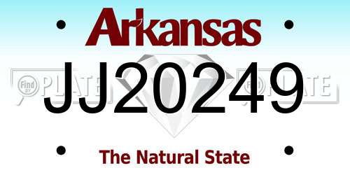 JJ20249 Arkansas License Plate
