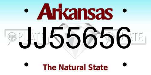 JJ55656 Arkansas License Plate