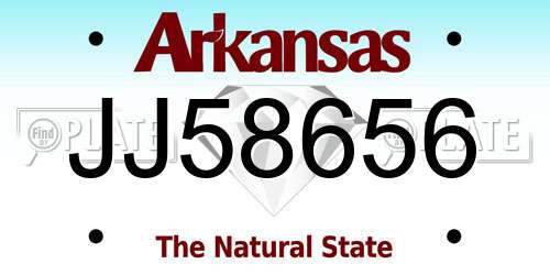 JJ58656 Arkansas License Plate