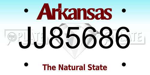 JJ85686 Arkansas License Plate