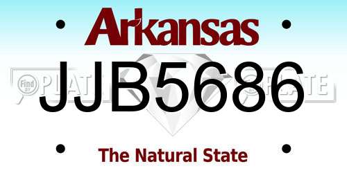 JJB5686 Arkansas License Plate