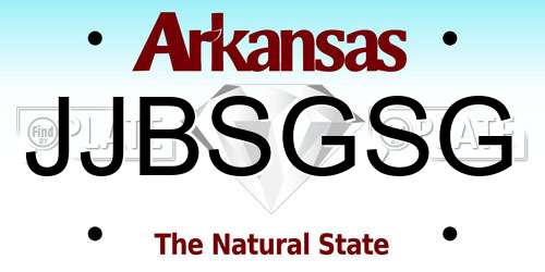 JJBSGSG Arkansas License Plate