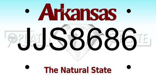 JJS8686 Arkansas License Plate