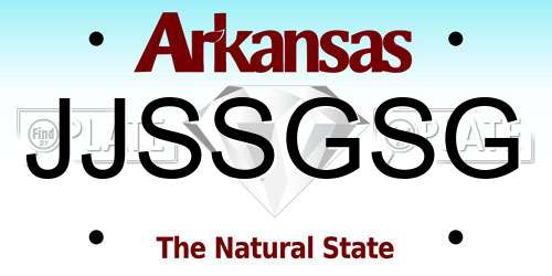 JJSSGSG Arkansas License Plate