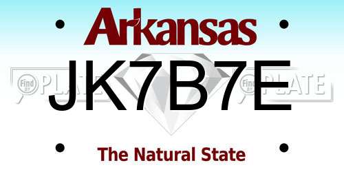 JK7B7E Arkansas License Plate